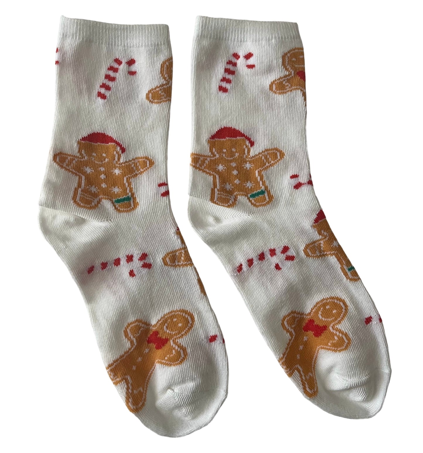 Ginger Bread Man White Socks