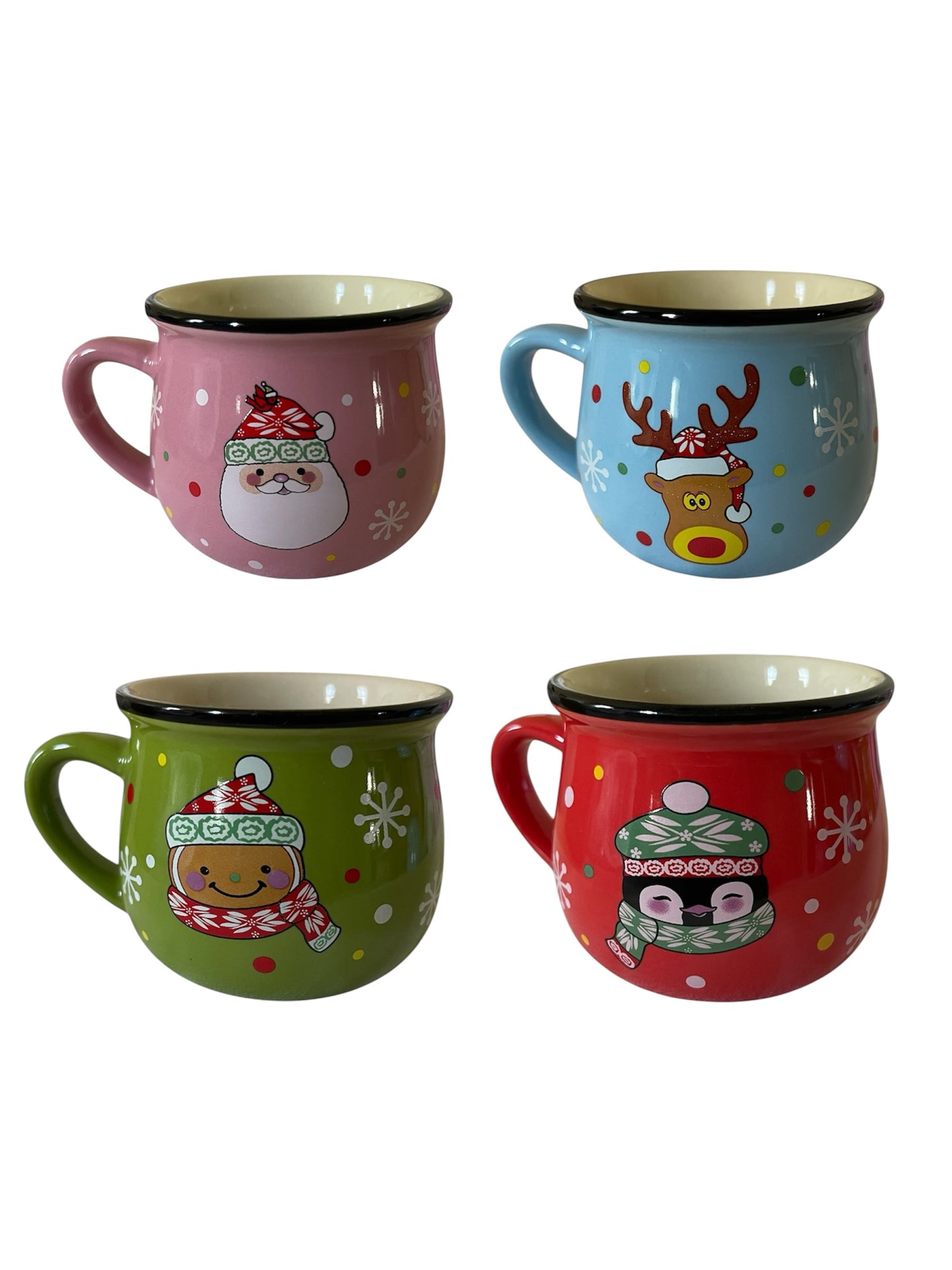 Christmas 4 Pc Mini Coffee Mugs